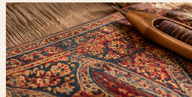 Richly patterned Kani woven textile with intricate multicoloured motifs